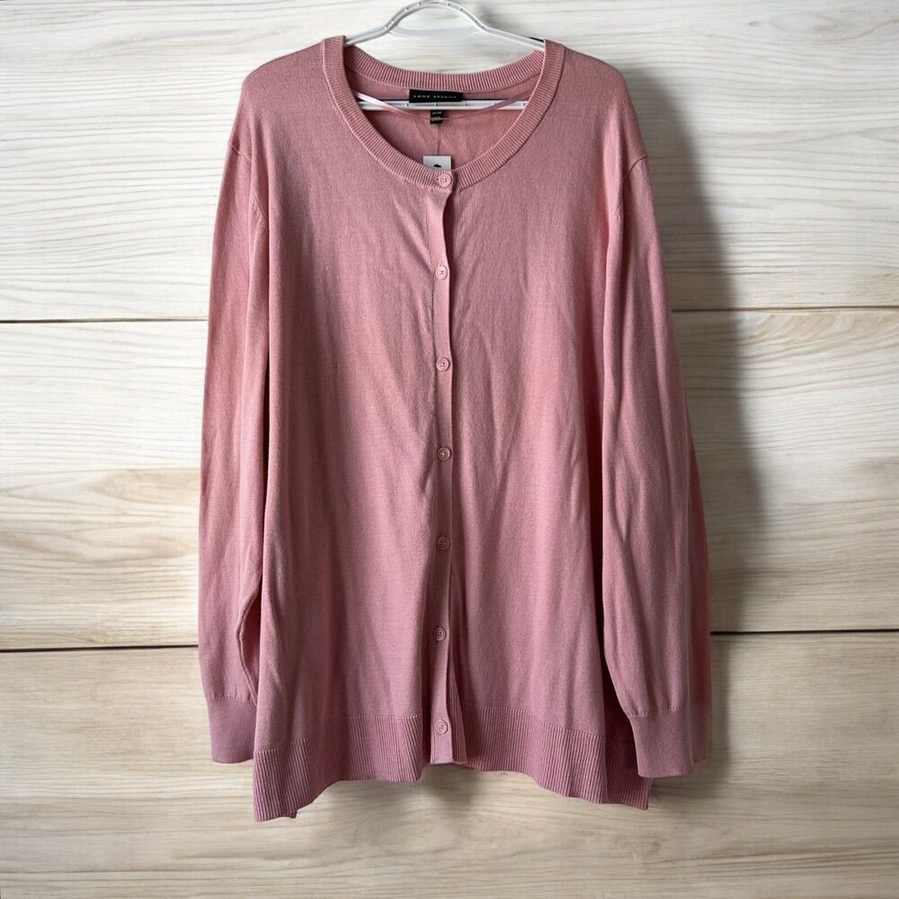 Lane Bryant Sweater Light Pink Crew Neck Cable Knit Sweater Size 26/28 or 3X